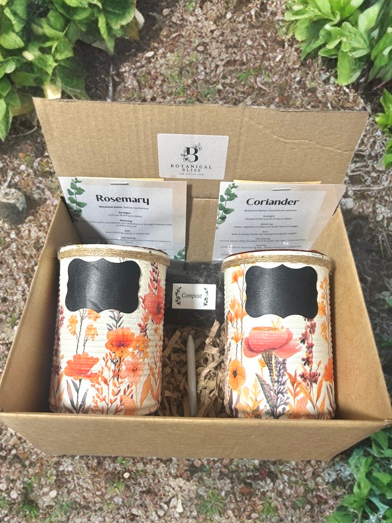 Watercolour Floral Peach Grow Your Own Herb Garden Gift Set