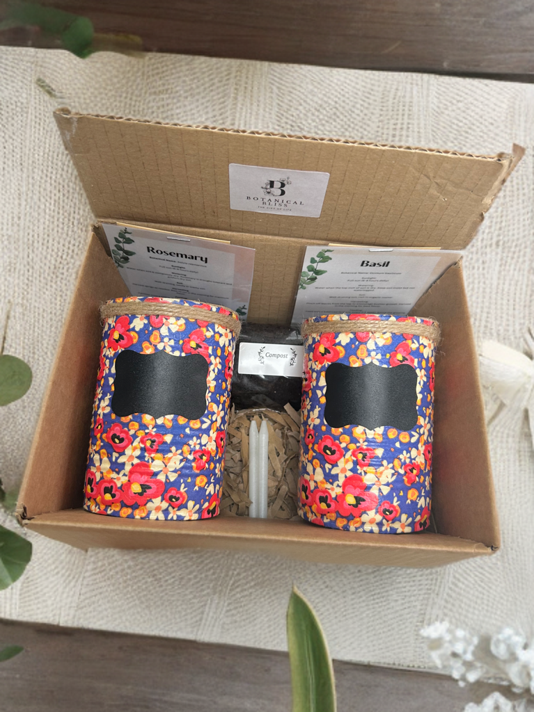 Red Poppy & Cream Daisy Grow Your Own Herbs Garden Gift Set