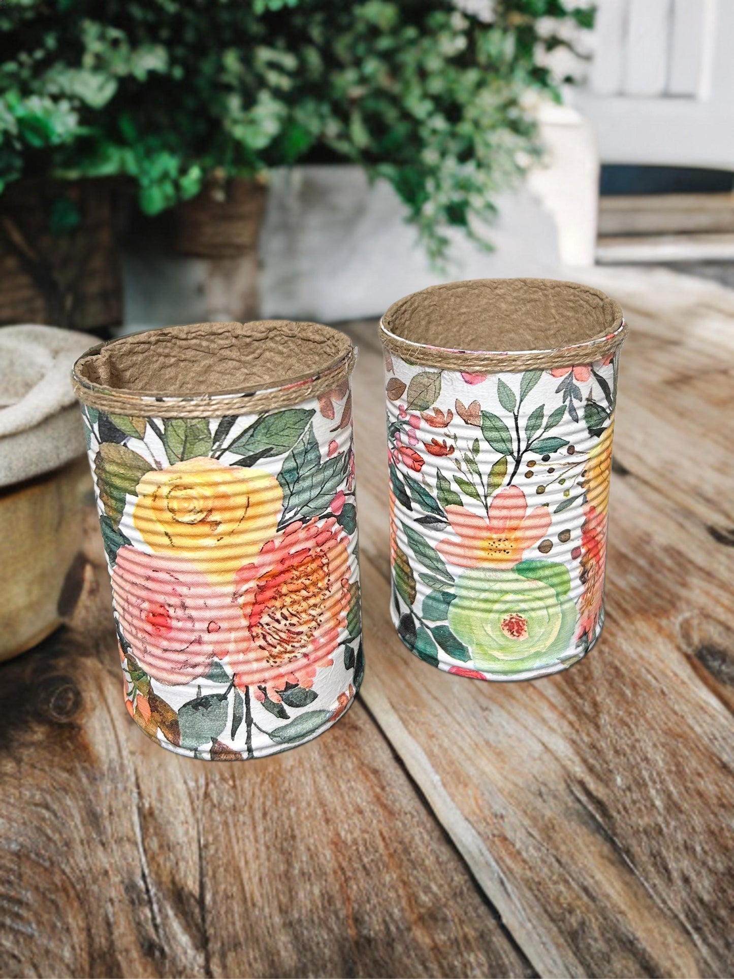 Apricot & Mint Floral Grow Your Own Herbs Garden Gift Set