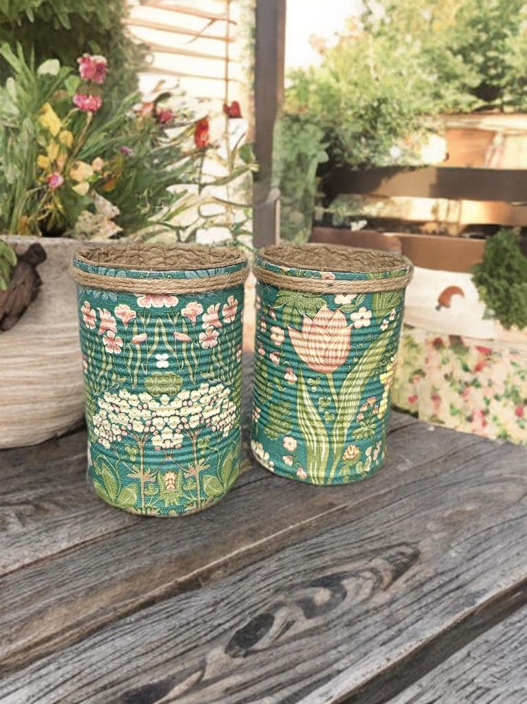 Vintage Green & Cream Floral Grow Your Own Herbs Gift Set