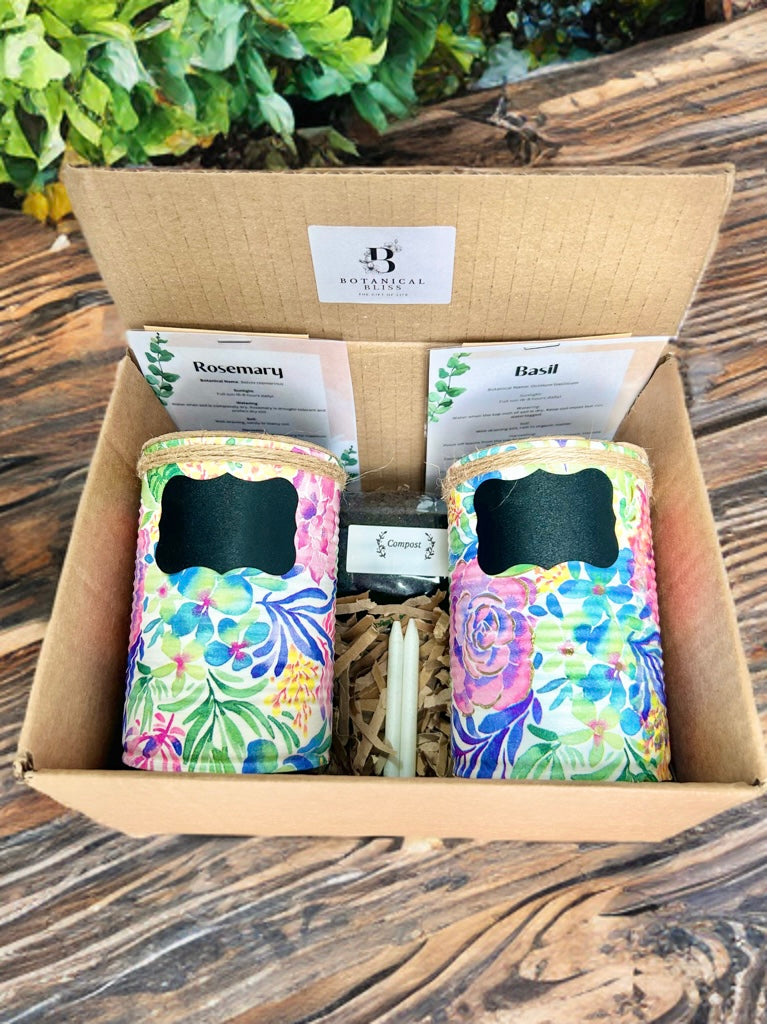 Pastel Bloom Grow Your Own Herbs Gift Set