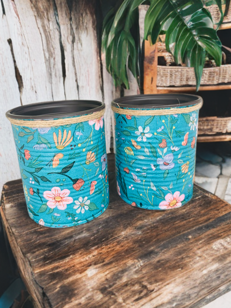 Vintage Teal Japanese Garden Indoor House Plant Pot - 10cm