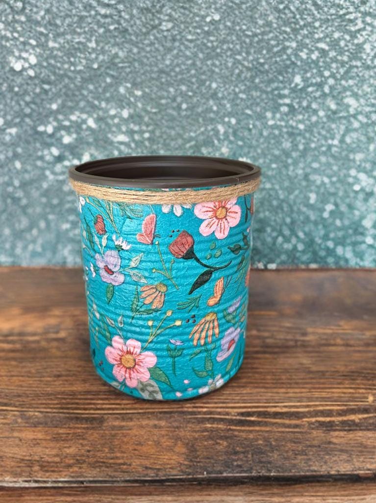 Vintage Teal Japanese Garden Indoor House Plant Pot - 10cm
