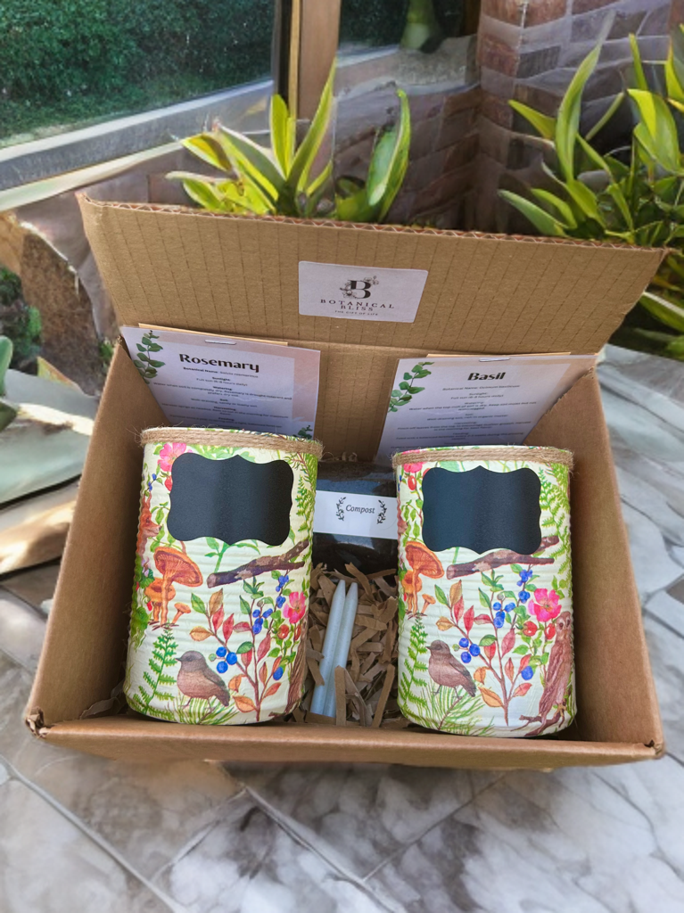Sage Green Woodland Animal Grow Your Own Herbs Gift Set