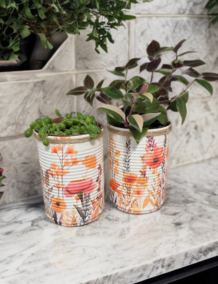 Watercolour Floral Peach Grow Your Own Herb Garden Gift Set