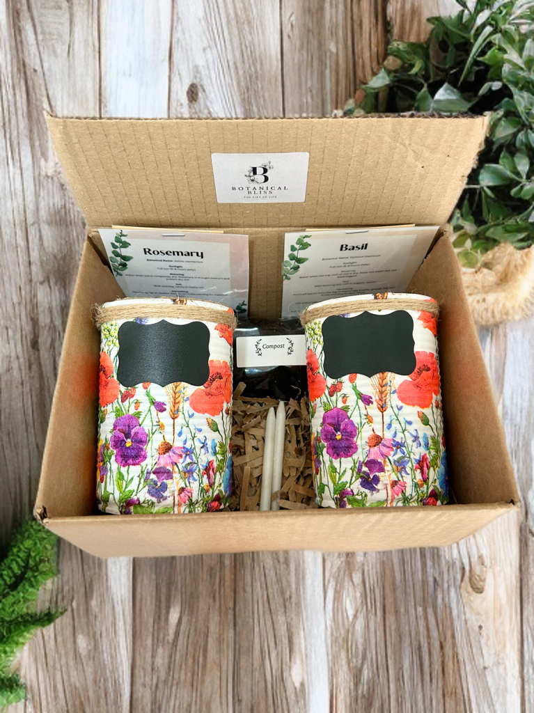 Vibrant Floral Meadow Grow Your Own Herbs Garden Gift Set