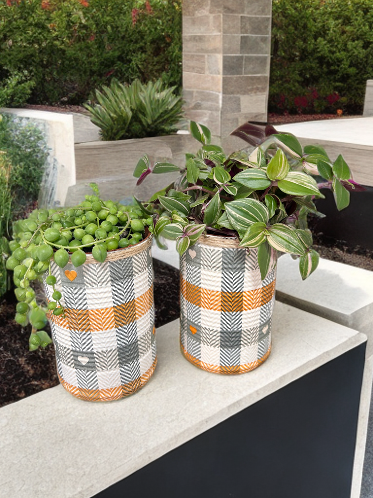 Rustic Gingham Plaid Grow Your Own Herbs Garden Gift Set