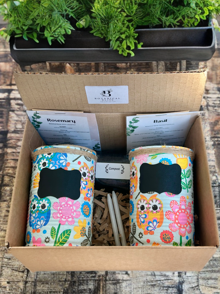 Retro Owl Grow Your Own Herbs Garden Gift Set