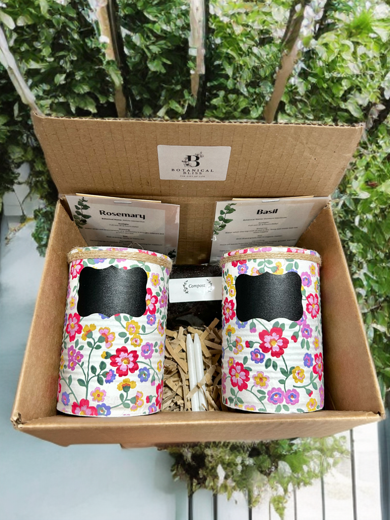 Ditsy Floral Grow Your Own Herbs Gift Set