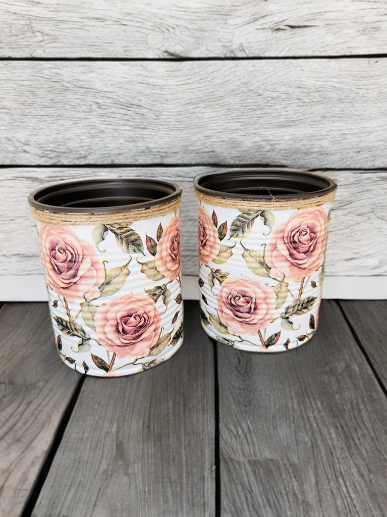 Vintage Beige Rose Indoor House Plant Pot - 10cm