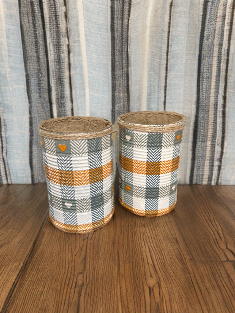 Rustic Gingham Plaid Grow Your Own Herbs Garden Gift Set