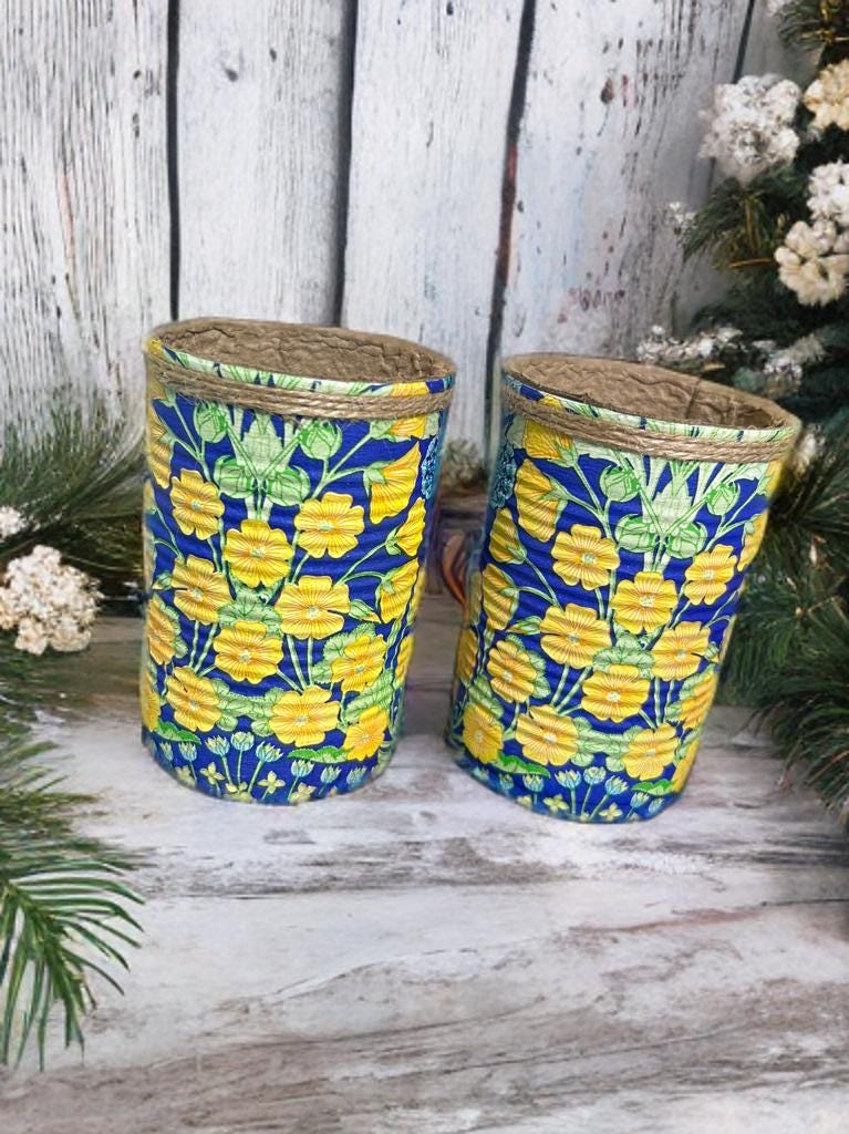 Yellow & Blue Floral Grow Your Own Herbs Garden Gift Set
