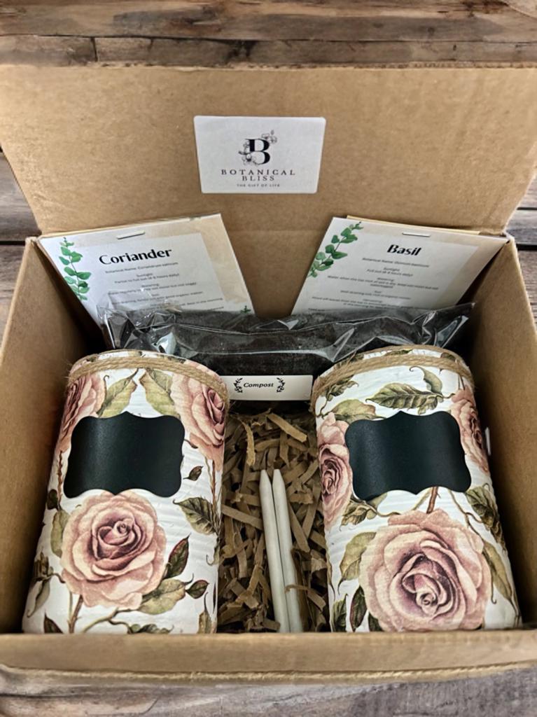 Vintage Rose Garden Grow Your Own Herbs Gift Set