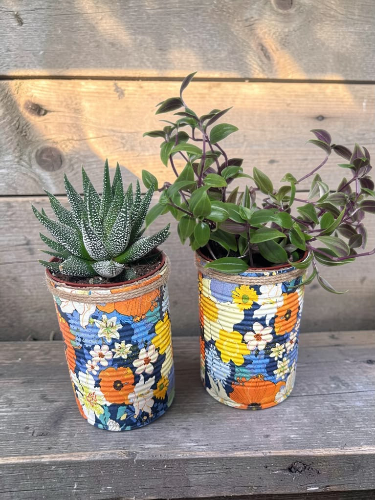 Tangerine Floral Garden Grow Your Own Herb Garden Gift Set