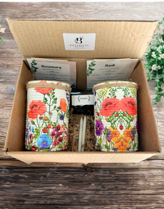 Vibrant Floral Meadow Grow Your Own Herbs Garden Gift Set