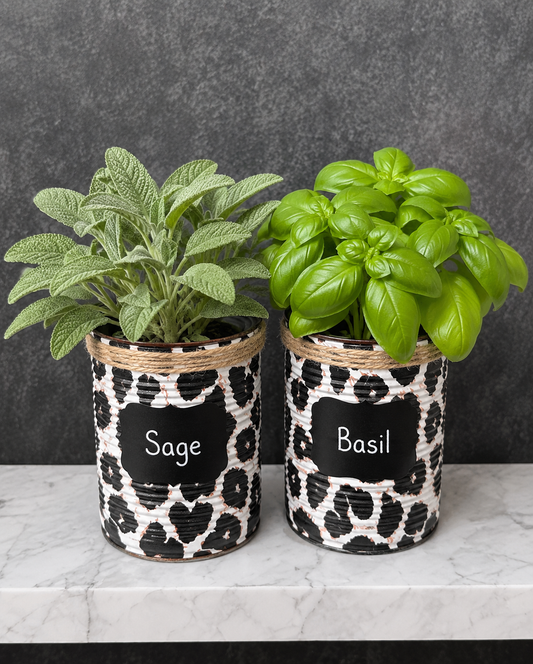 Schneeleopard-Druck Kräutergarten-Geschenkset zum Selbstziehen