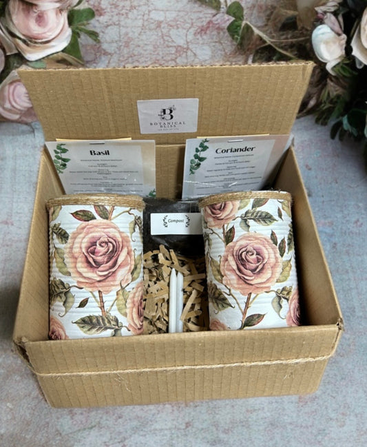 Vintage Rose Garden Grow Your Own Herbs Gift Set