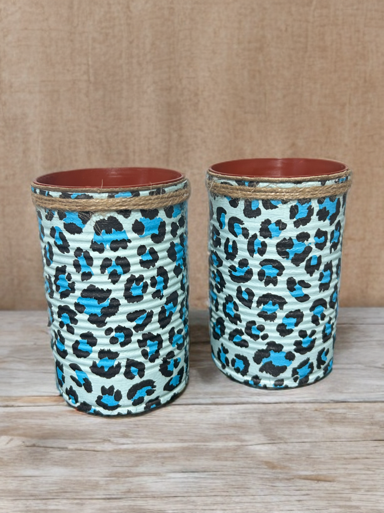 Blue Leopard Print Grow Your Own Herb Garden Gift Set