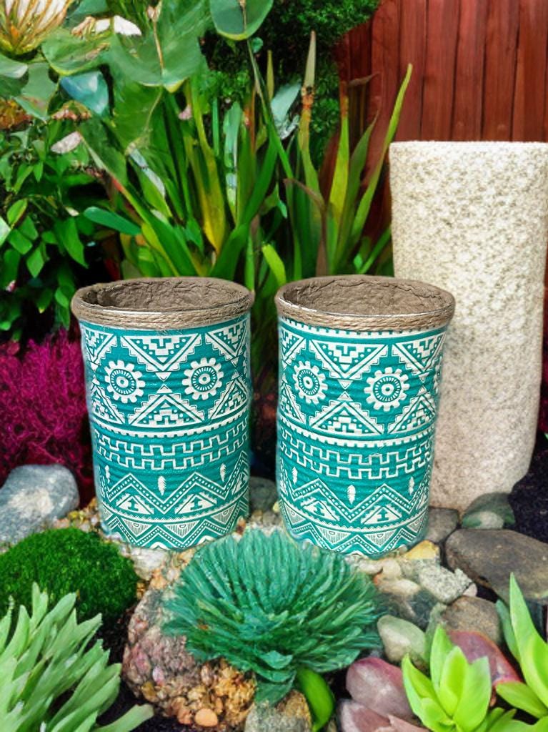 Teal Aztec Tribal Grow Your Own Herbs Garden Gift Set