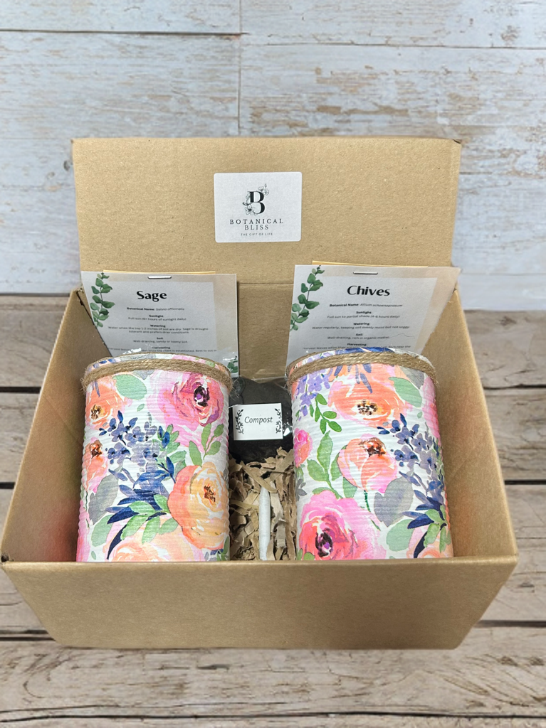 Pastel Summer Bloom Garden Grow Your Own Herb Garden Gift Set