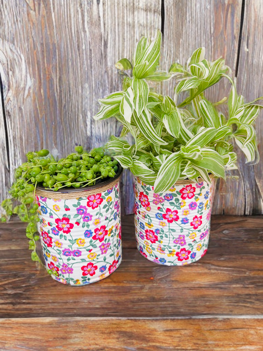 Ditsy Floral Indoor House Plant Pot - 10cm