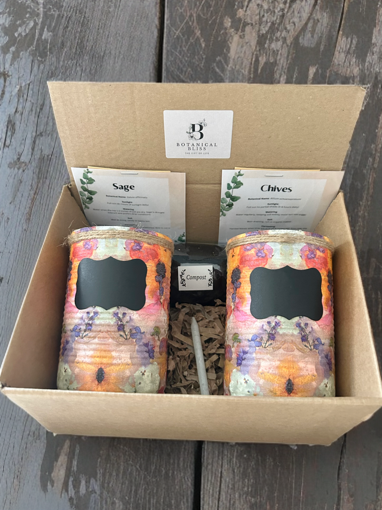 Sunset Paradise Floral Grow Your Own Herb Garden Gift Set