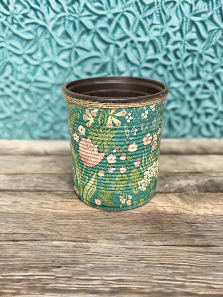 Vintage Floral Upcycled Plant Pot Indoor House Planter 10cm