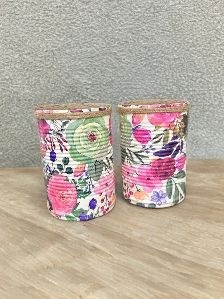 Watercolour Floral Pink & Mint Grow Your Own Herb Garden Gift Set