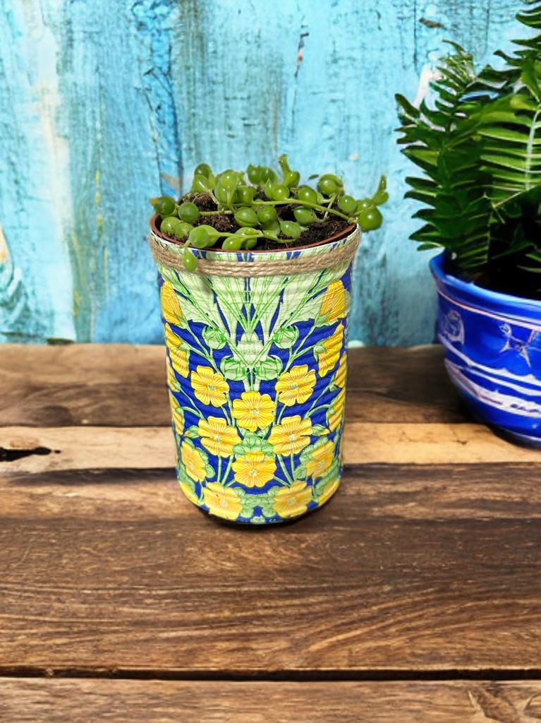 Yellow & Blue Floral Grow Your Own Herbs Garden Gift Set