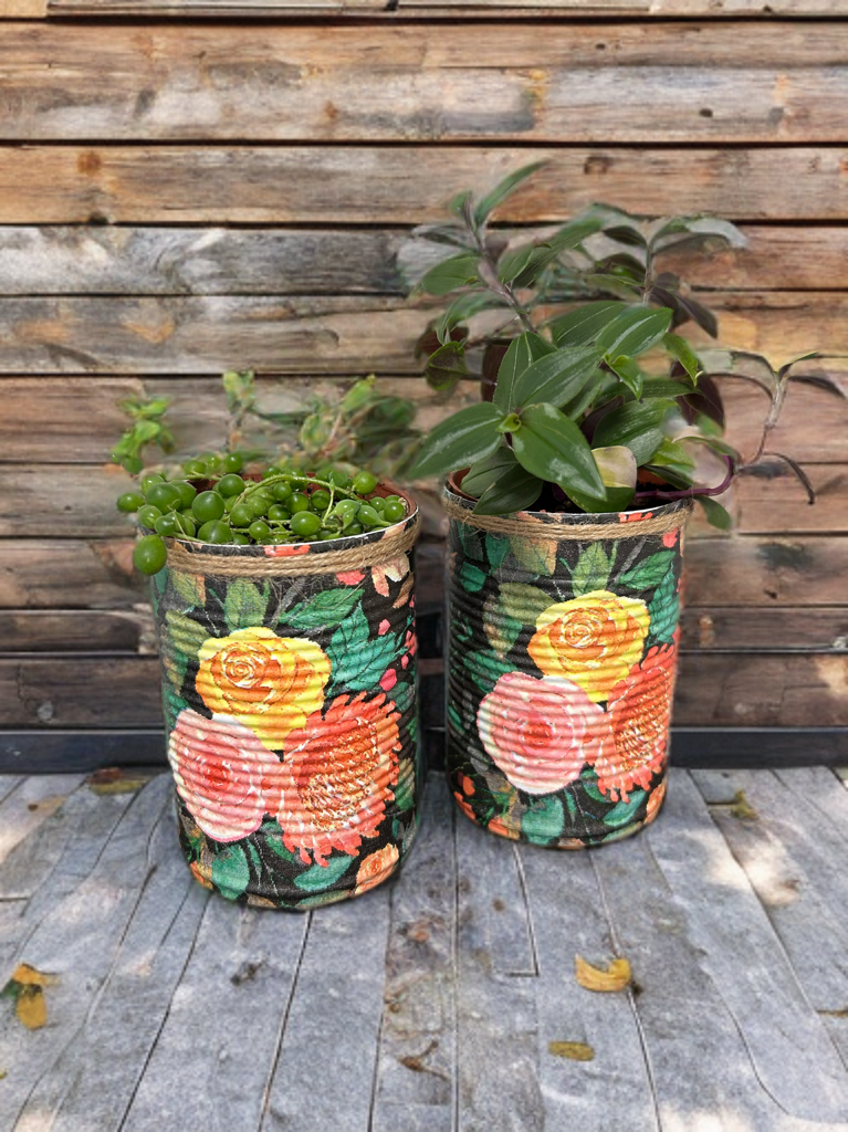 Black Floral Grow Your Own Herb Garden Gift Set