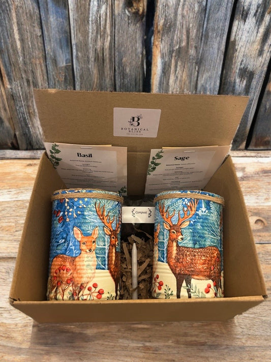 Winter Woodland Deer Grow Your Own Herb Garden Gift Set