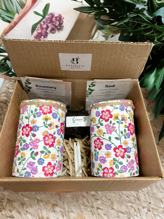 Ditsy Floral Grow Your Own Herbs Gift Set