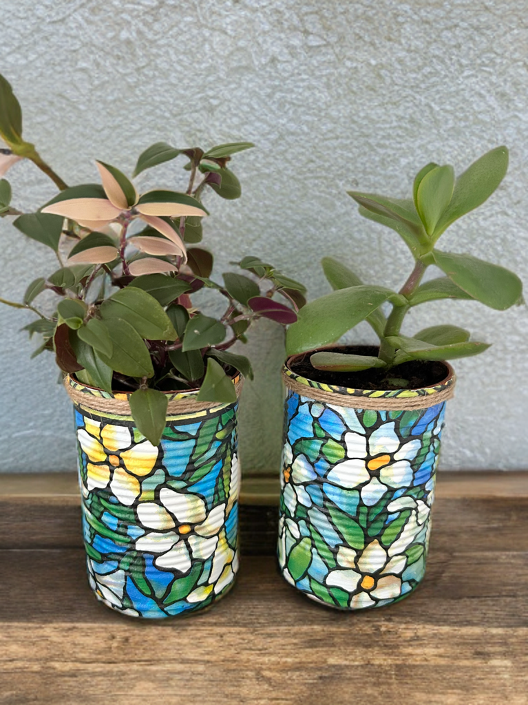 Stained Glass Floral Grow Your Own Herb Garden Gift Set