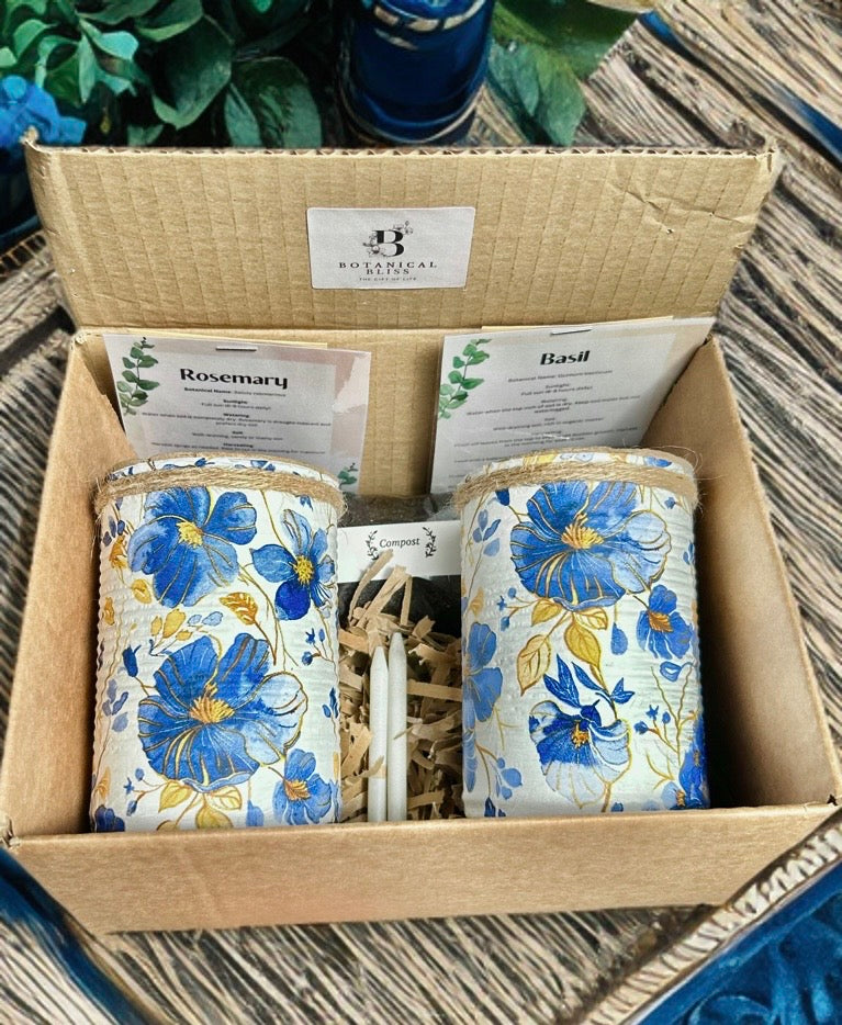 Blue Poppy Grow Your Own Herb Garden Gift Set