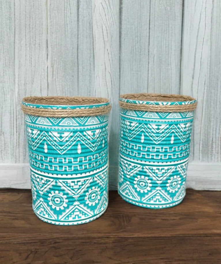 Teal Aztec Tribal Grow Your Own Herbs Garden Gift Set