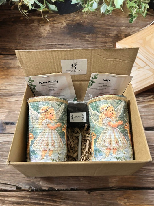 Winter Angel Deer Grow Your Own Herb Garden Gift Set