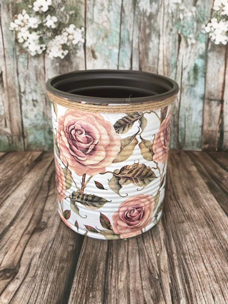 Vintage Beige Rose Indoor House Plant Pot - 10cm