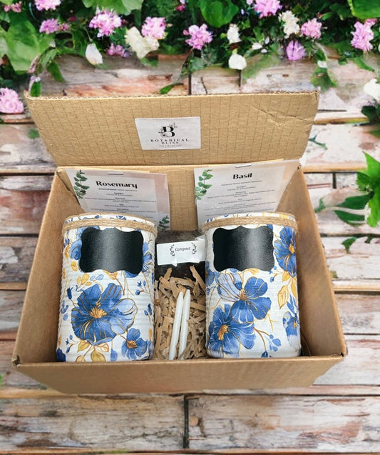 Blue Poppy Grow Your Own Herb Garden Gift Set