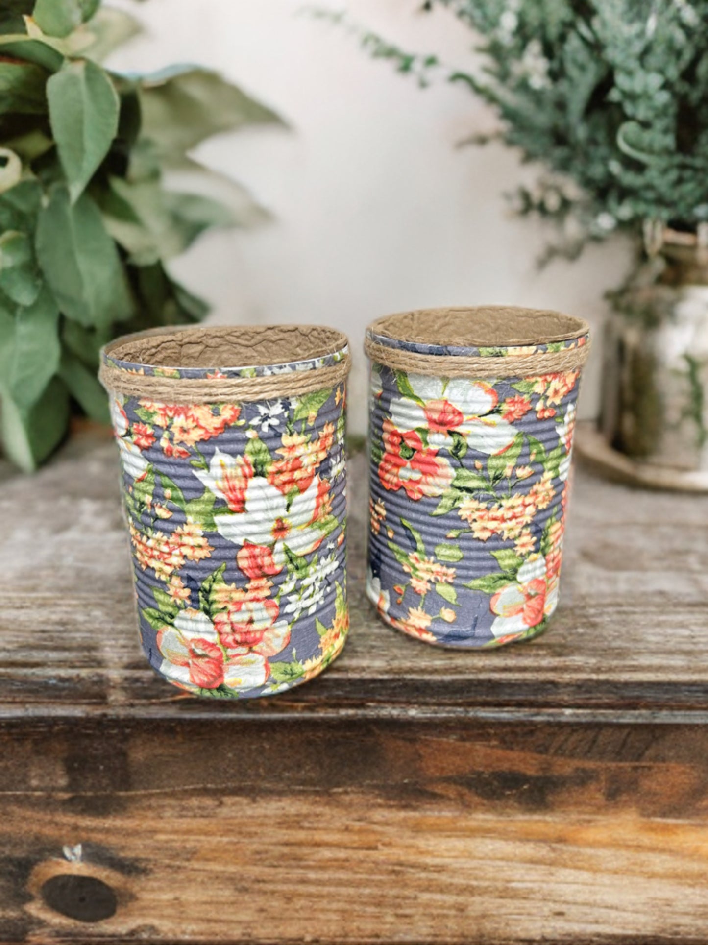 Vintage Floral Peach & Cream Grow Your Own Herbs Gift Set
