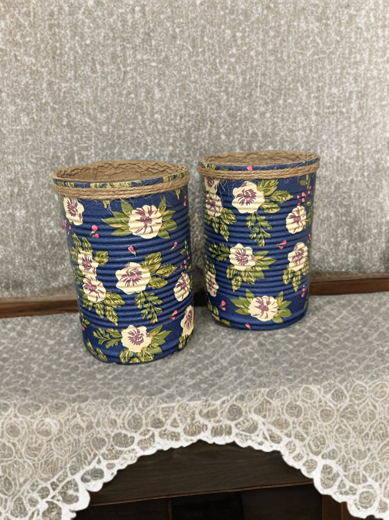 Navy & Cream Floral Grow Your Own Herb Garden Gift Set