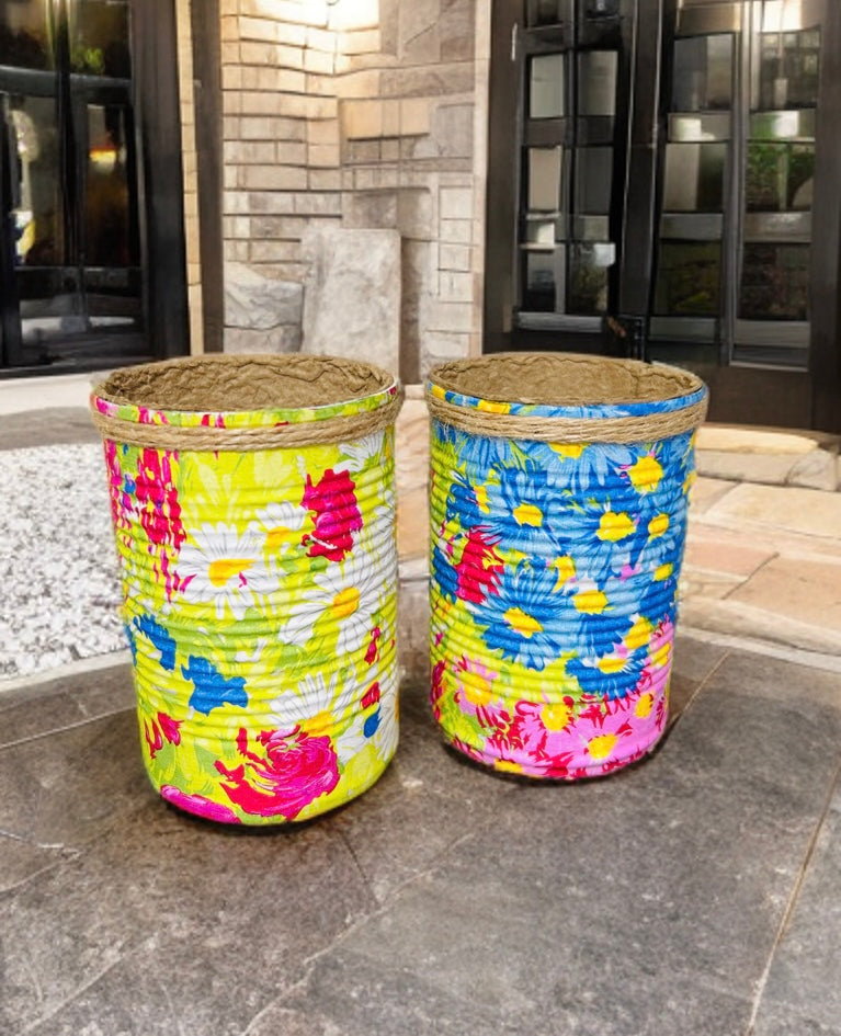 Neon Green Pink Blue Floral Grow Your Own Herbs Gift Set