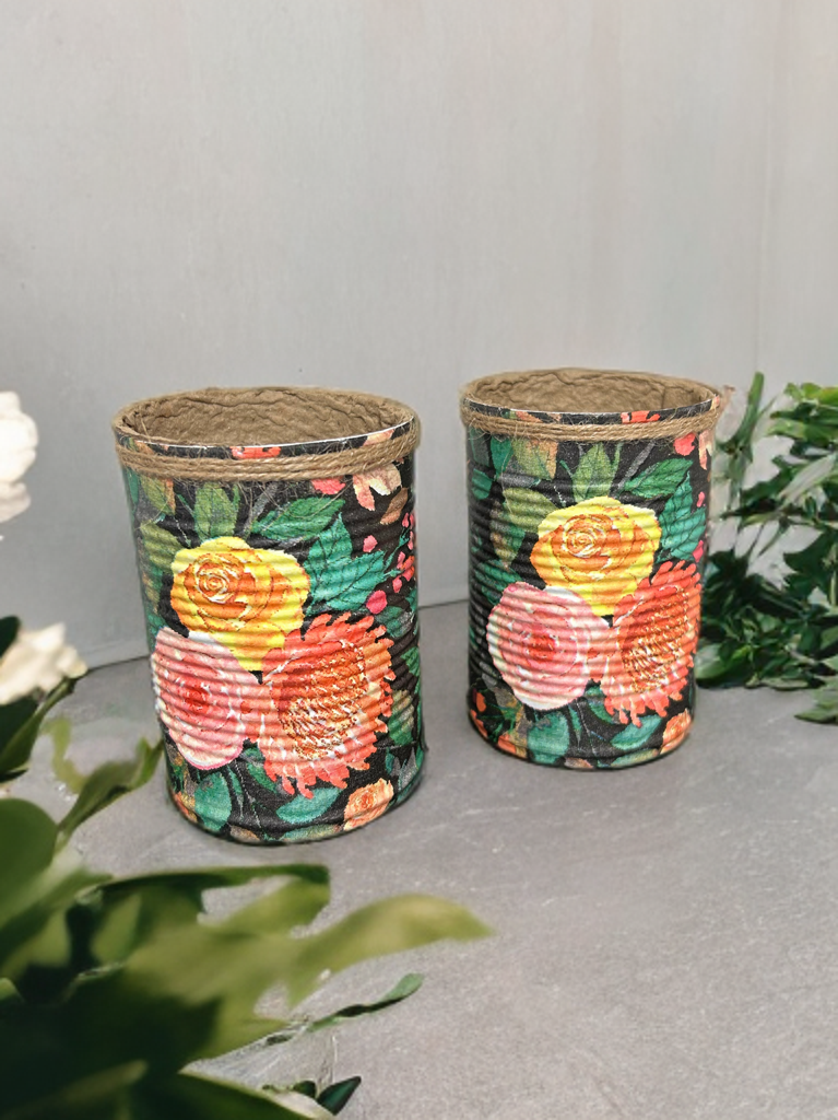 Black Floral Grow Your Own Herb Garden Gift Set