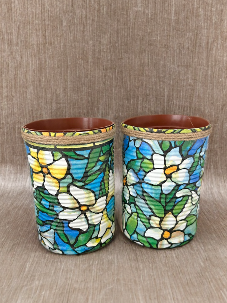 Stained Glass Floral Grow Your Own Herb Garden Gift Set