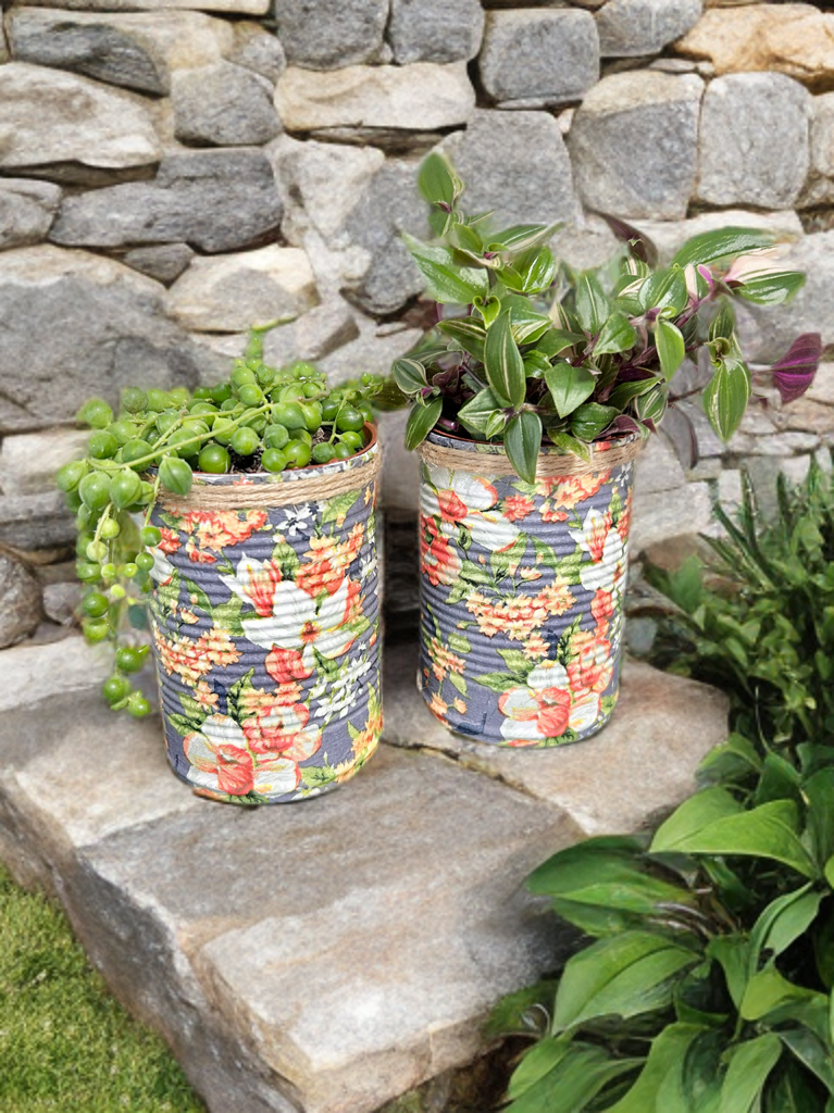 Vintage Floral Peach & Cream Grow Your Own Herbs Gift Set