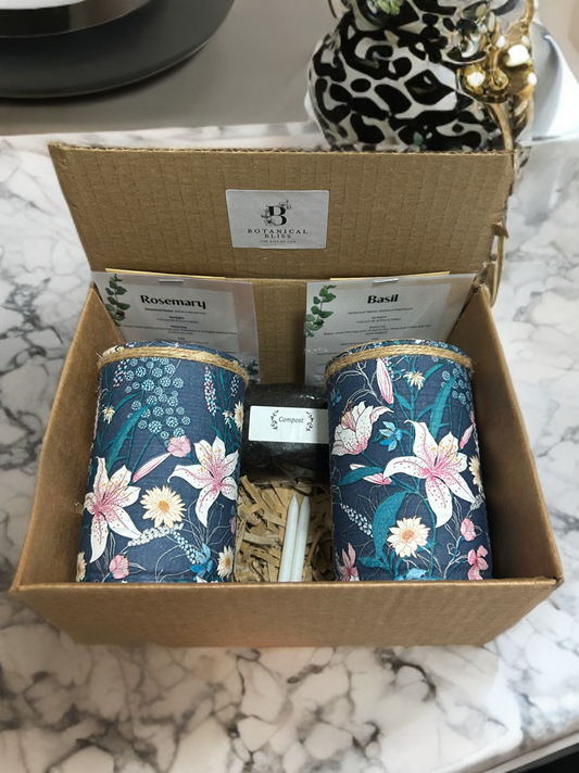 Midnight Bloom Grow Your Own Herbs Garden Gift Set