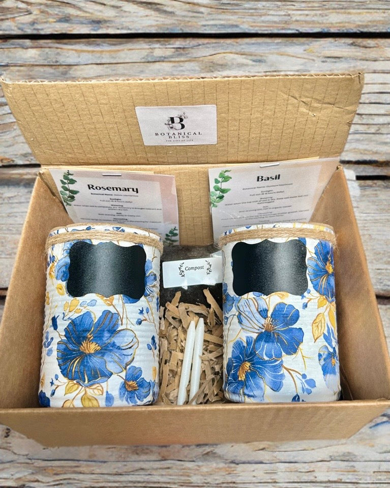 Blue Poppy Grow Your Own Herb Garden Gift Set
