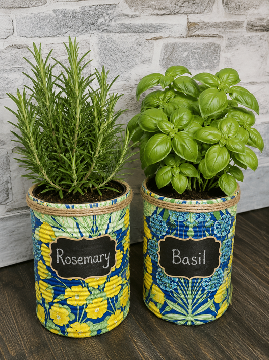 Gelb & Blau Blumen Grow Your Own Kräuter-Garten-Geschenkset