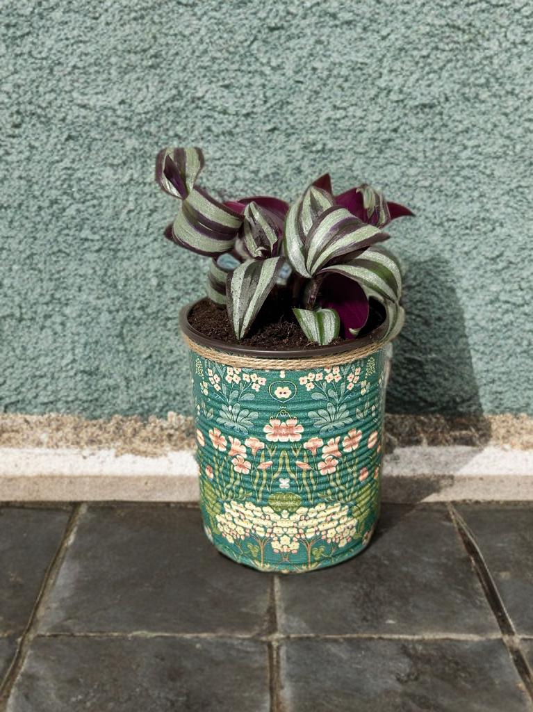 Vintage Floral Upcycled Plant Pot Indoor House Planter 10cm
