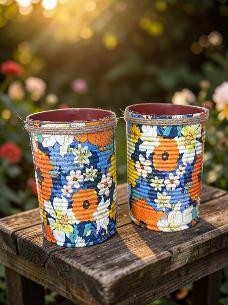 Tangerine Floral Garden Grow Your Own Herb Garden Gift Set